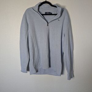 Vineyard Vines Men's Blue Quarter Zip-Up Sweater